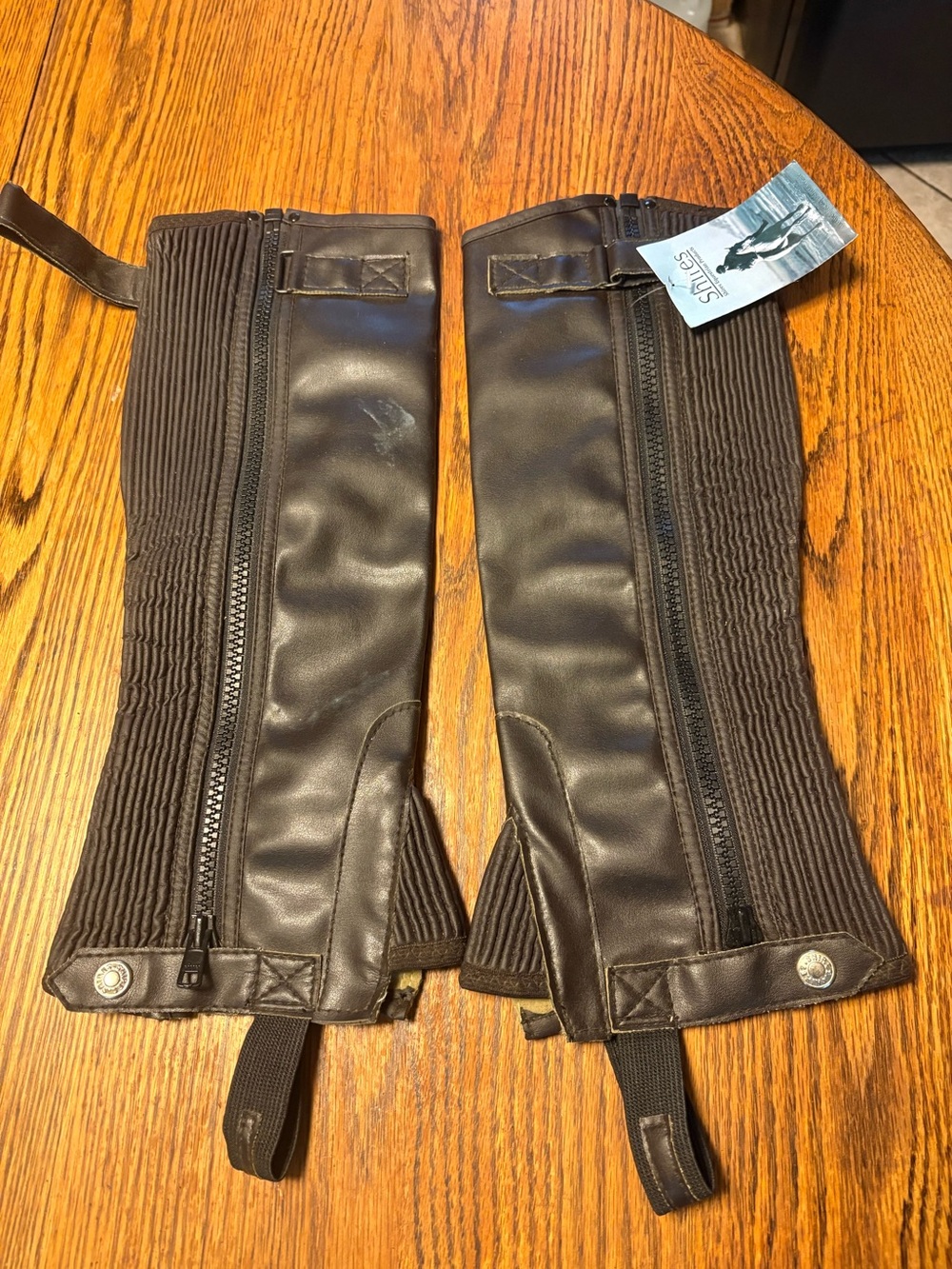 New Shires Moretta Amara Brown Horseback Riding Half Chaps, Sz M Unisex